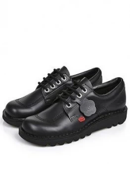 image of Kickers Kick Lo W Core Leather Flat Shoes - Black, Size 3, Women