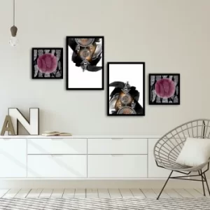 Image of 4PSCT-14 Multicolor Decorative Framed MDF Painting (4 Pieces)