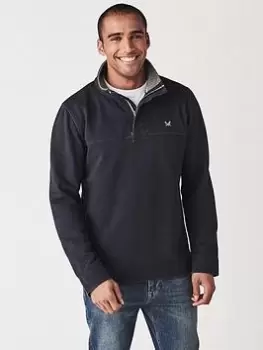 Image of Crew Clothing Padstow Pique Sweatshirt - Navy Blue, Navy Blue, Size 2XL, Men