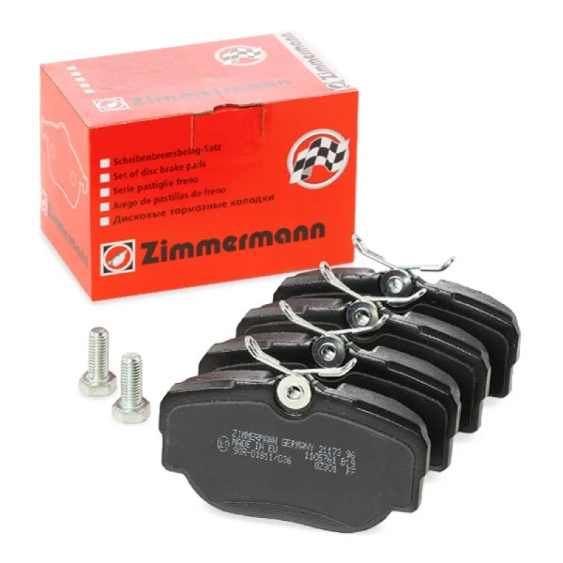 Image of ZIMMERMANN 21173.170.1 Brake pad set Front Axle, Photo corresponds to scope of supply, with bolts/screws Brake Pad Set,disc brake (402)