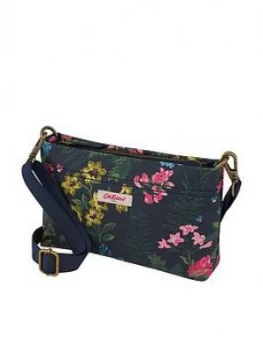 image of Cath Kidston Twilight Garden Small Zipped Cross Body Bag - Navy