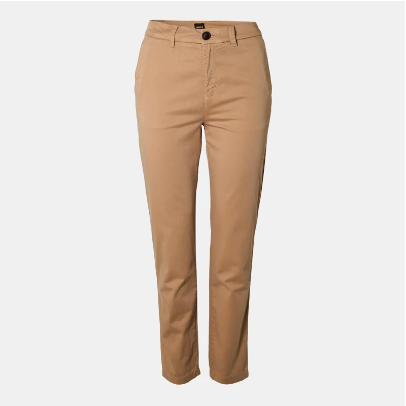 Image of Boss Womens Slim Fit Trousers Medium Beige female 4 (XXS)