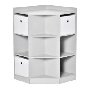 image of Homcom Kids Storage Cabinet Corner Organizer With Anti Tipping Hardware Drawer