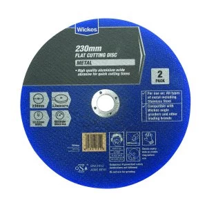 image of Wickes Metal Flat Cutting Disc 230mm Pack of 2