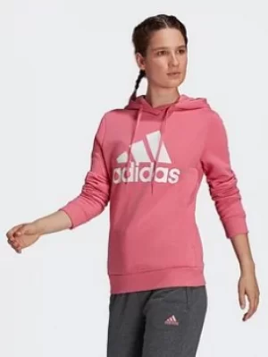 Image of adidas Loungewear Essentials Logo Fleece Hoodie, Gold/White, Size XS, Women