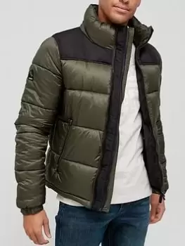 image of Superdry Code Padded Jacket - Dark Green , Dark Green Size M Men