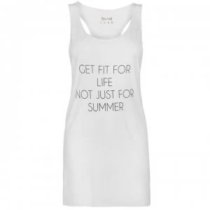 USA Pro Slogan Vest Ladies - White Fit Life