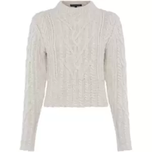 Image of French Connection Joetta Cable Knit Jumper - Grey