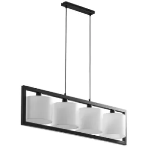 Zumaline Tessa Bar Pendant Ceiling Light, Black, White, 1x E27 60W