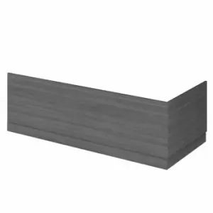 image of Hudson Reed Fusion 700Mm Bath End Panel & Plinth - Anthracite Woodgrain