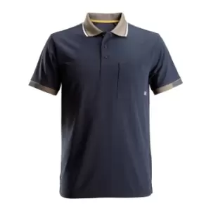 Image of Snickers Mens AllroundWork 37.5 Tech Short Sleeve Polo Shirt (2XL) (Navy)