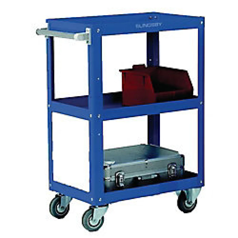 Image of Adjustable steel tray workshop trolleys with three shelves , H x W x L SLBY329947