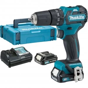 Image of Makita HP332 10.8v Cordless CXT Brushless Combi Drill 2 x 2ah Li ion Charger Case