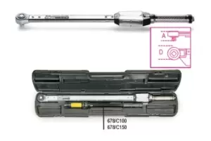 image of Beta Tools 678/C65 3/4" D Click-Type Torque Wrench Push Thro Ratchet 130-650Nm