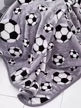 Image of Catherine Lansfield Kids Living Football Blanket Throw - Multi