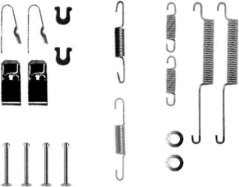 Image of HELLA Brake shoe fitting kit HELLA 8DZ 355 200-081