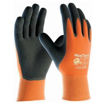 image of 30-201 MaxiTherm Palm Coated Orange/Black Cold Resistant Gloves - Size 6 - ATG