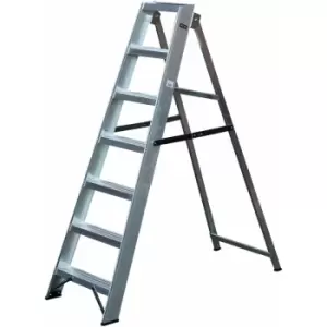 image of 1.3m Aluminium Swingback Step Ladders 6 Tread Professional Lightweight Steps