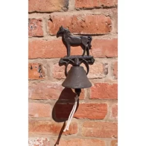 Image of Rustic Cast Iron Wall Bell, Horse