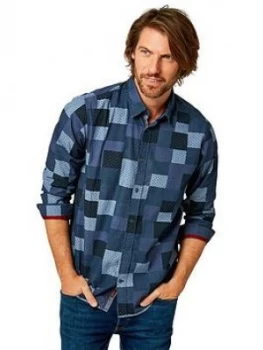 Image of Joe Browns Perfect Patch Shirt - Blue Size M Men