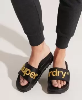 image of Superdry Satin Flatform Sliders