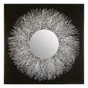 image of Abstract Monochrome Mirrored Wall Art