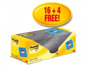 Image of Post it Notes Canary Yellow 76x76mm Pact of 20