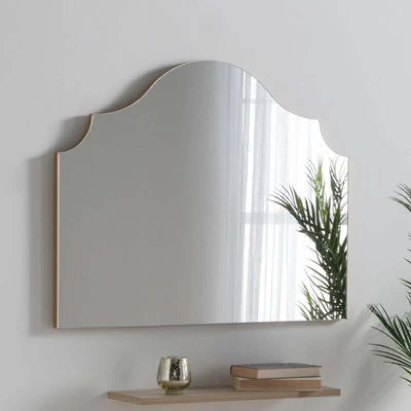 Image of Yearn Mirrors Yearn Mirrors Precious Arch Overmantle Mirror in Gold Gold One Size Unisex 0716053067807