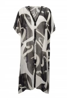 Image of Great Plains Ink Wash Kimono Dress Cream