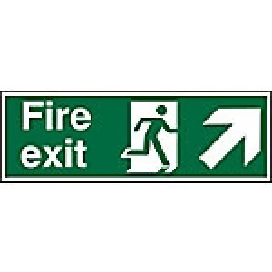 image of Fire Exit Sign Up Right Arrow Vinyl 20 x 60 cm