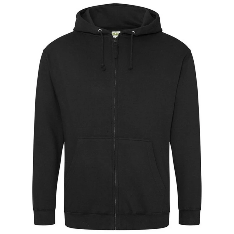 Image of AWDis AWDis Men Plain Hooded Full Zip Hoodie Zoodie in Midnight Size: large Midnight L Male 5059699308596