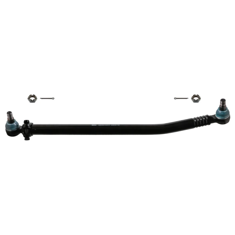 Image of FEBI BILSTEIN 26578 Centre Rod Assembly Front Axle, with castellated nut and split pins, OE Turbo NEW Centre Rod Assembly (285)