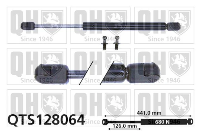 Image of QUINTON HAZELL Tailgate strut QUINTON HAZELL QTS128064