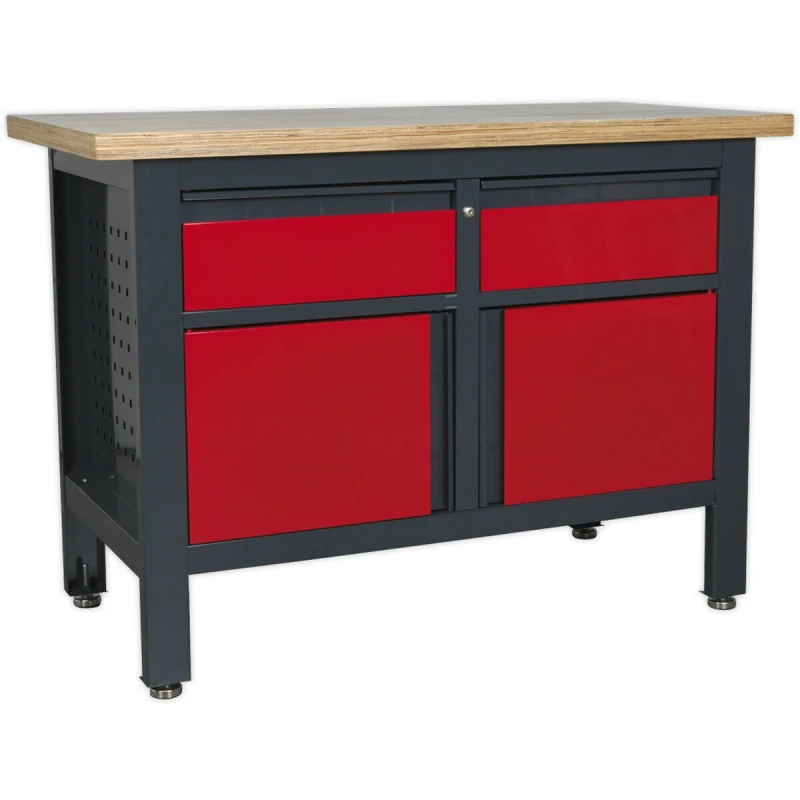 Image of Loops Central Locking Storage & Work Top Station - 2x Draws & 2x Cupboard inc Pegboard Multi