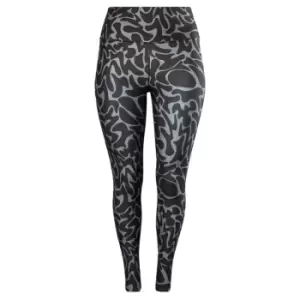 image of Reebok Workout Ready Printed Leggings (Plus Size) Womens - Black