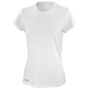 image of Spiro Womens/Ladies Sports Quick-Dry Short Sleeve Performance T-Shirt (XL) (White)