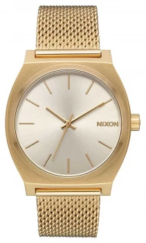 image of Nixon Time Teller Milanese All Gold / Cream Gold IP Watch