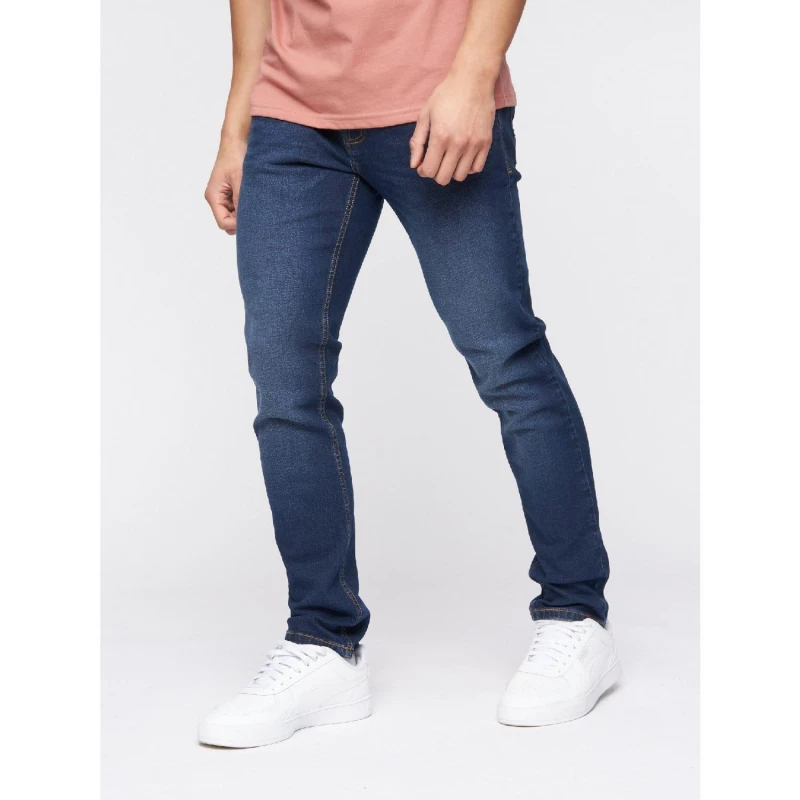 Image of Crosshatch Crosshatch Men Buraca Slim Fit Jeans in Dark Blue Size: 36S Dark Blue 36S Male 5059294162012