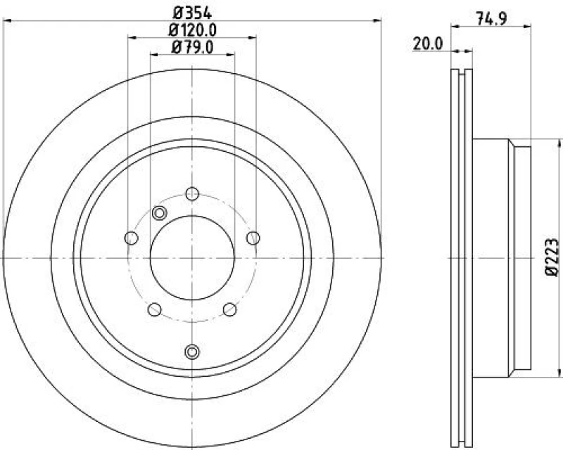 Image of HELLA Brake disc HELLA 8DD 355 115-291