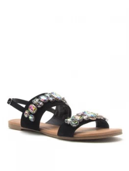 image of Qupid Jamilla 22 Embellished Sandal Black