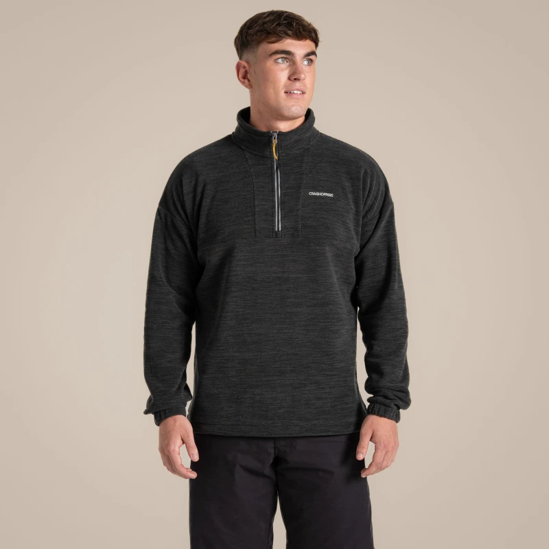 Image of Craghoppers Craghoppers Men Esk Half Zip in Black Size: Medium Black M Male 5063260102544