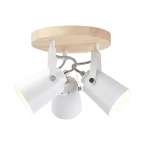 Image of Dera Round Ceiling Spotlight 3xE14 Natural Wood