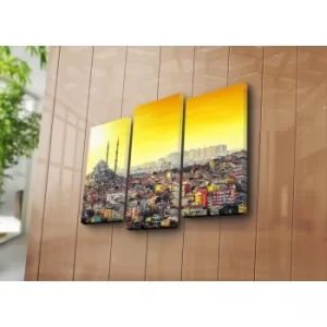 Image of 3PATK-44 Multicolor Decorative Canvas Painting (3 Pieces)