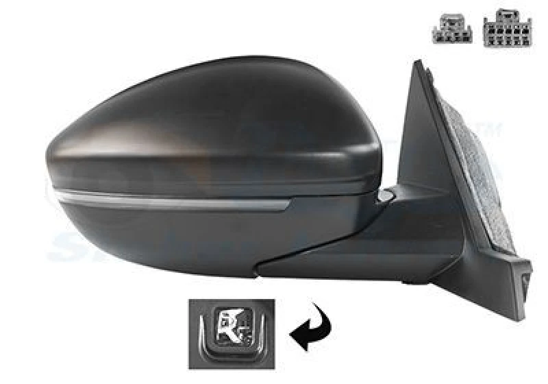 Image of VAN WEZEL Wing mirror VAN WEZEL 1633826