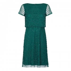 image of Adrianna Papell Beaded Dress - Dark Jade