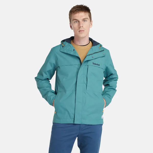 Image of Timberland Benton Water-resistant Shell Jacket For Men In Teal Teal, Size XL