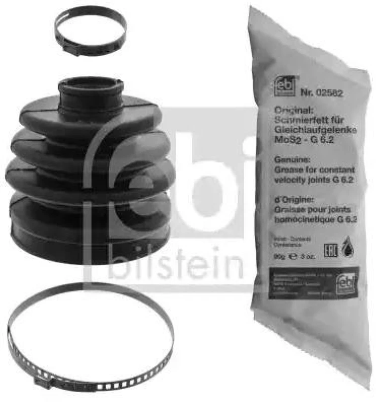 Image of FEBI BILSTEIN 100288 CV Boot transmission sided, Rubber Rubber Bellow,drive shaft (194)