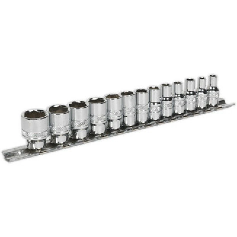 Image of Loops 13 PACK Socket Set 1/4" Metric Square Drive - 6 Point LOCK-ON Rounded Heads Multi