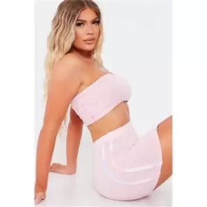 Image of I Saw It First Tie Dye Print Side Stripe Mini Skirt - Pink