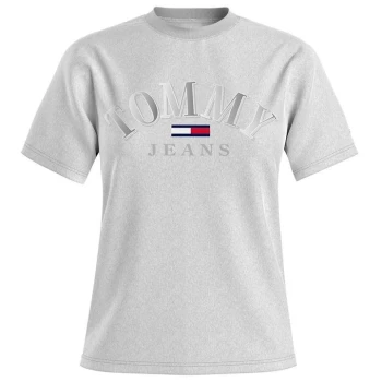 Image of Tommy Jeans Tommy Jeans College Logo T Shirt - PJ4 SILVER GREY